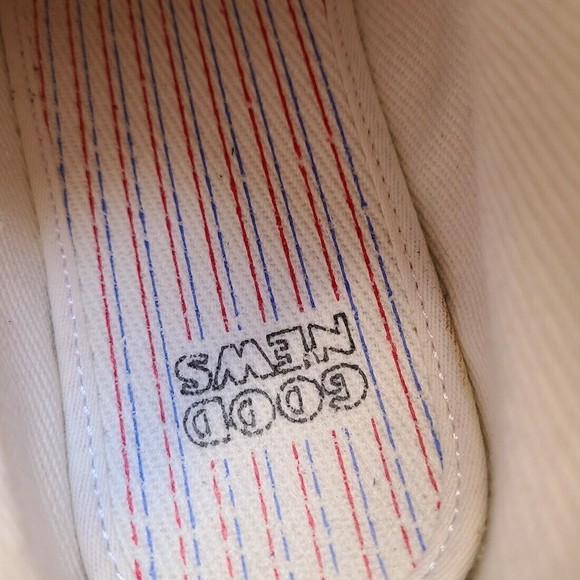 Good News Shoes Hurler Canvas Stripe Hi-tops Unisex Sustainable Sneakers UK 11 - Picture 5 of 8